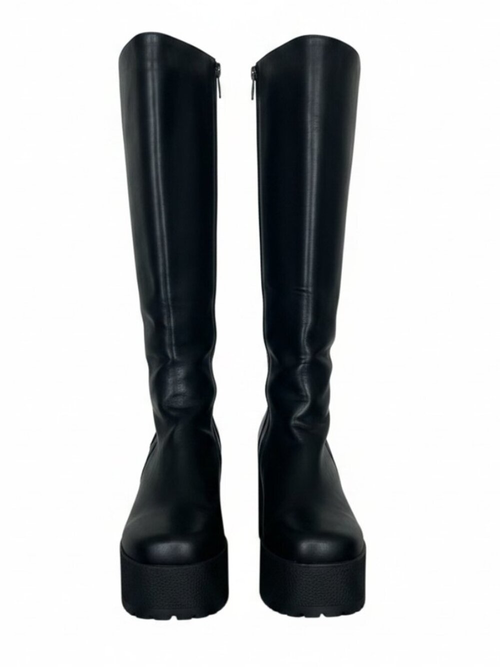 LAMODA I'm What You Want Knee High Chunky Heel Boots In Black Size 8